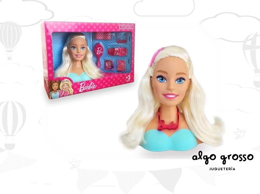 Barbie Muñeca Cabeza Para Peinar Con Accesorios 22 Cm