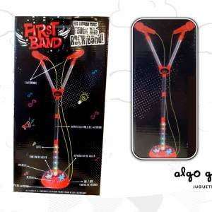 MICROFONO DE PIE DOBLE FIRST BAND KARAOKE AMPLIFICA art.FD357727