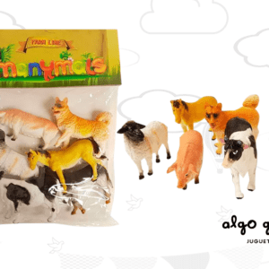 ANIMALES DE LA GRANJA MANYMALS BOLSA X6 GOMA 12CM art.P2621/6