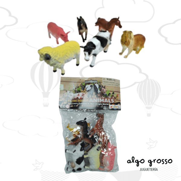 SET 6 ANIMALES DE GRANJA DE 10CM EN BOLSA art.59624