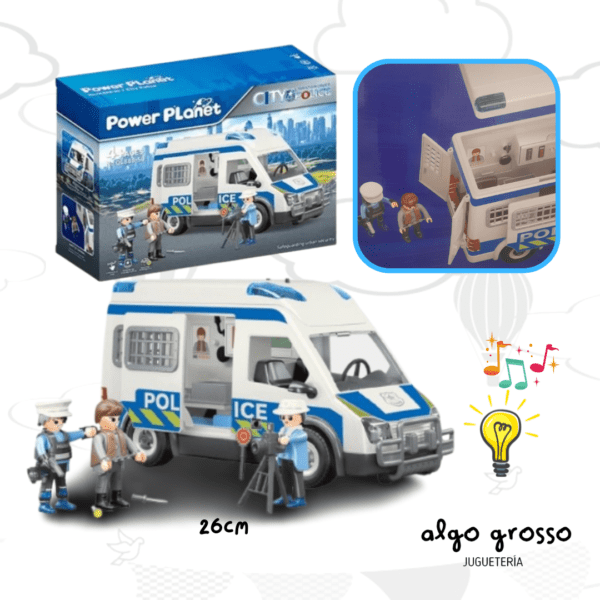 SET POLICIA - VEHICULO FURGONETA CON LUZ Y SONIDO POWER PLANET art.NA201785