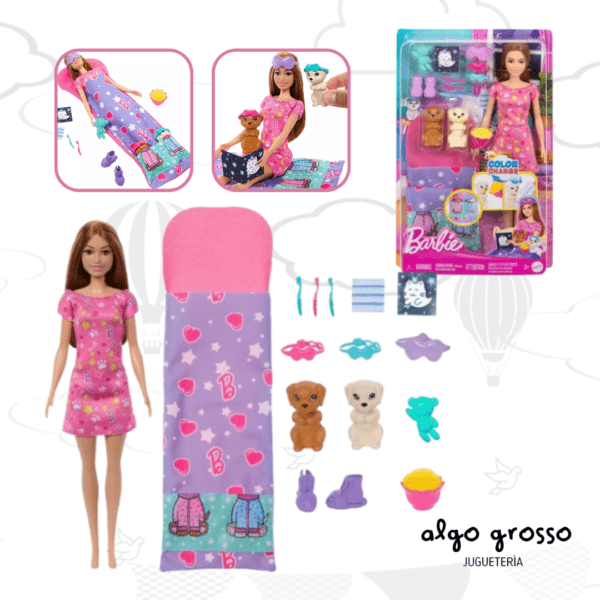 BARBIE FIESTA DE PIJAMAS CON CACHORROS art.HXN01