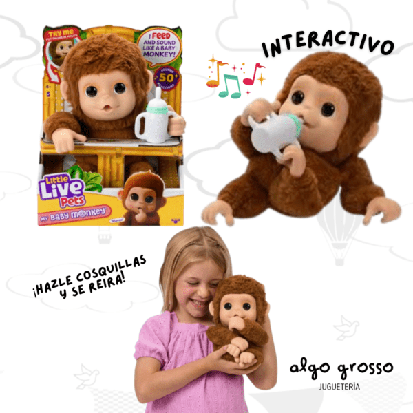 MY BABY MONKEY DE 30CM INTERACTIVO LITTLE LIVE PETS art.26558