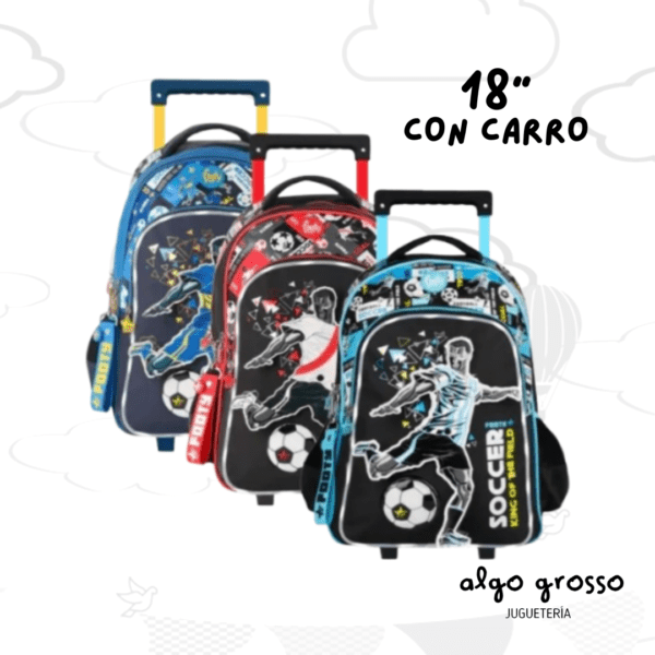 MOCHILA CARRO 18" FOOTY LED "DINAMIC FUTBOL" art.F2221