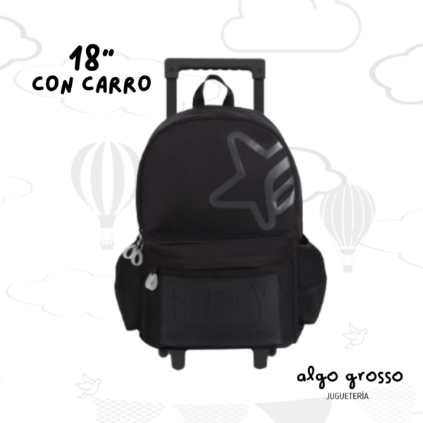 MOCHILA CARRO 18" FOOTY "BIG KIDS lLIMITED" NEGRO art.F5001