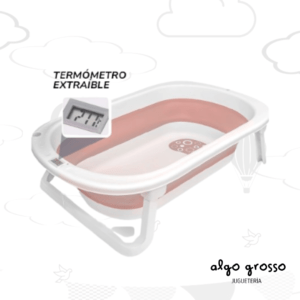 BAÑADERA PLEGABLE ROSA CON TERMOMETRO - ANTIDES art.OKBB0361