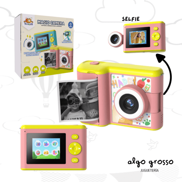 SMART CAMARA IMPRIME FOTOS - ROSA art.IKTECH025