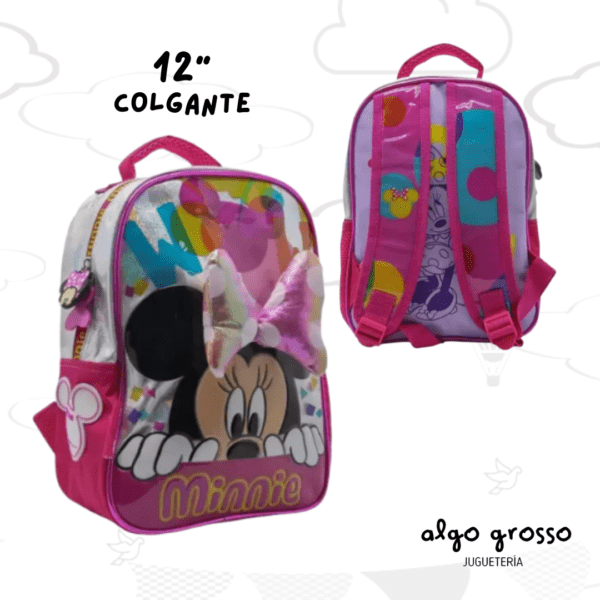 MOCHILA COLGANTE 12" MINNIE CON MOÑO 3D art.KM608