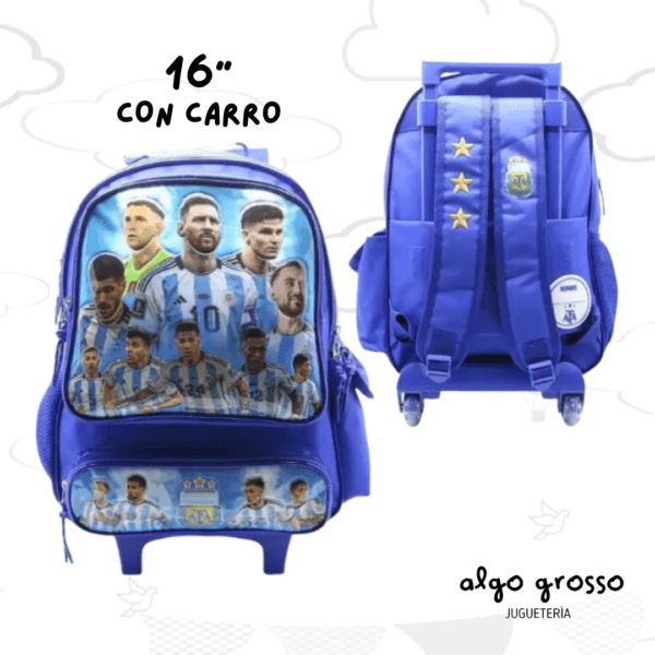 MOCHILA CON CARRO 16" AFA SELECCION + STICKERS  art.AF114