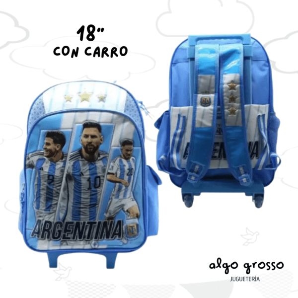 MOCHILA CON CARRO 18" AFA SELECCION + STICKERS  art.AF118