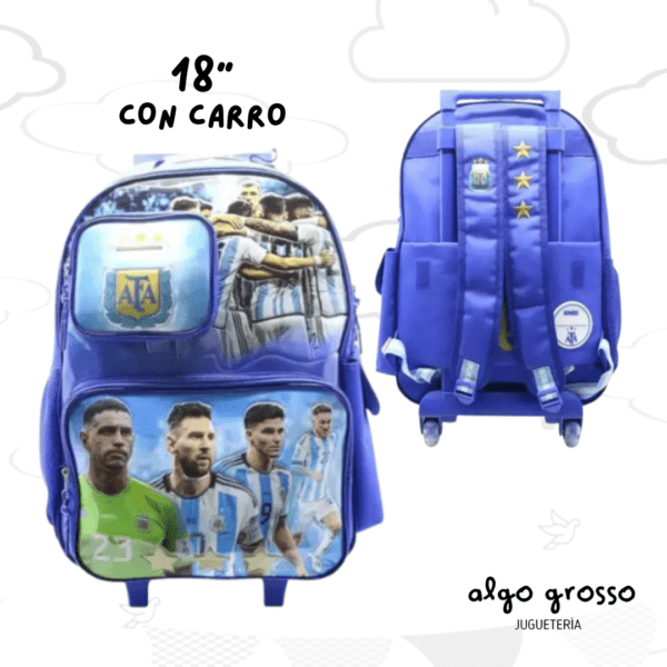 MOCHILA CON CARRO 18" AFA SELECCION + STICKERS  art.AF125