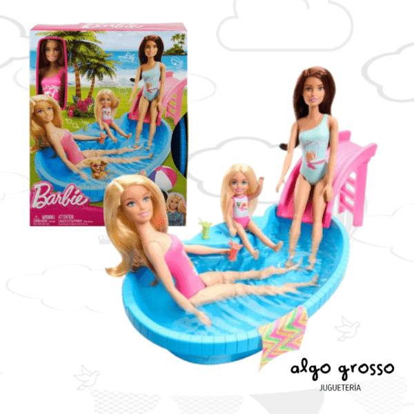 BARBIE MUÑECA + PILETA Y ACCESORIOS art.HRJ74