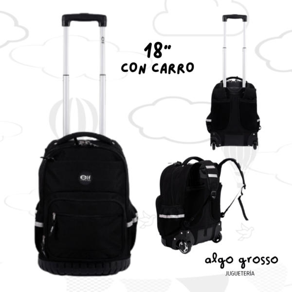 MOCHILA ELF CON CARRO 18" BASE DE GOMA 4 CIERRES art.6456B