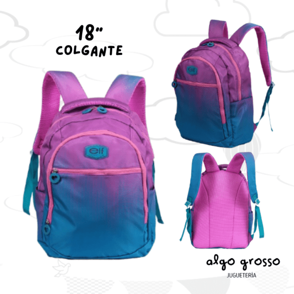 MOCHILA ELF COLGANTE 18" DEGRADE PUNTOS art.3689