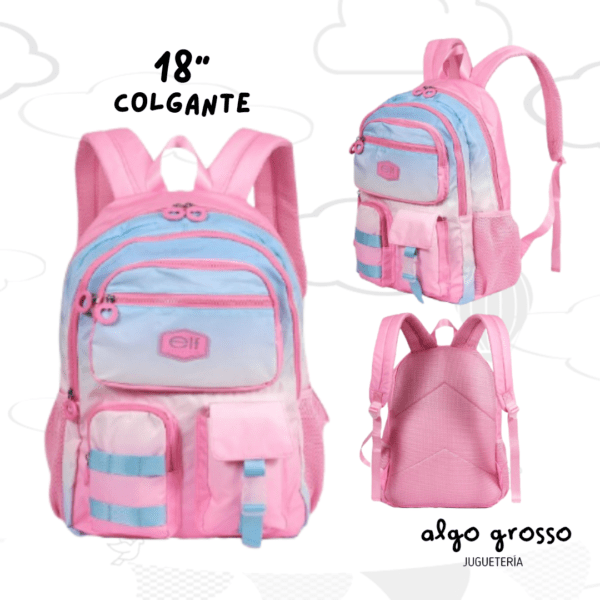 MOCHILA ELF COLGANTE 18" DEGRADE 3 CIERRES art.3690