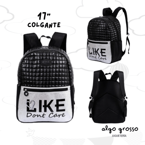 MOCHILA ELF COLGANTE 17" TEENS NEGRA BRILLOS art.3691