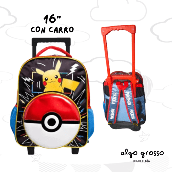 MOCHILA CARRO 16" POKEMON PIKACHU 3D art.181812