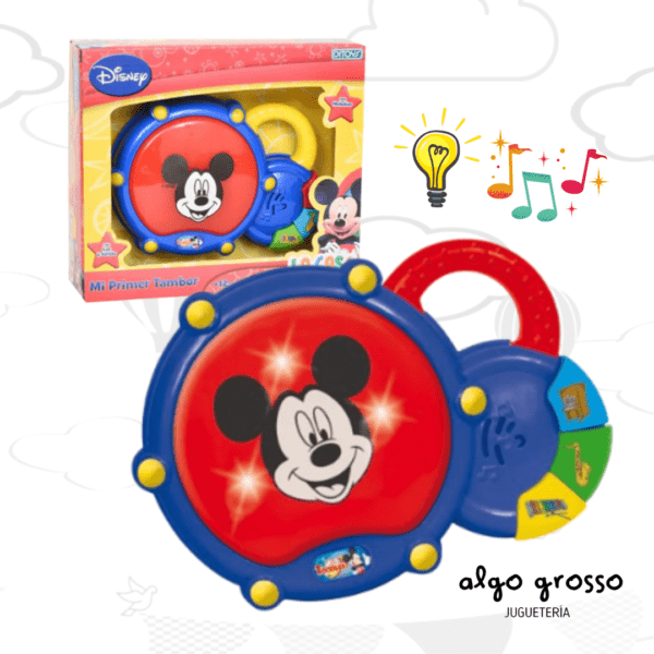 MICKEY MI PRIMER TAMBOR CON LUZ Y SONIDO 20CM art.1590