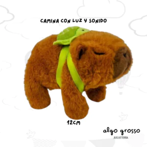 PELUCHE CAPIBARA CHILLA - CAMINA CON LUZ Y SONIDO