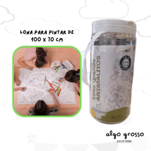 LONA GRANDE ANIMALITOS 100X70CM PINTAR/LAVAR/COLOREAR art.LOGA01