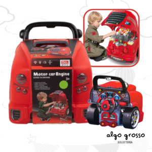 KIT DE MECANICO - VALIJA MOTOR DE AUTO CON LUZ Y SONIDO CON MANIJA Y RUEDAS art.NA205254