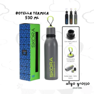 BOTELLA TERMICA SKORA DE ALUMINIO - PICO Y SORBETE 530ML art.41907