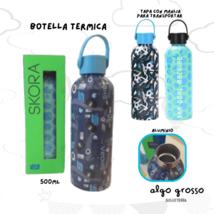 BOTELLA TERMICA SKORA DE ALUMINIO - TAPA CON MANIJA 500ML art.41911