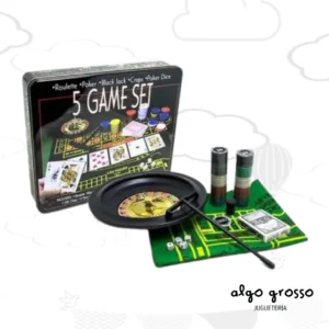 SET LATA CON 5 JUEGOS CACINO - CON RULETA art.A202329