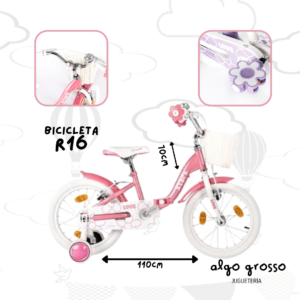 BICICLETA ROD 16 LOVE CON CANASTO art.6007