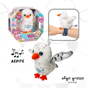 HAPPY YAPPERS BUHO BLANCO QUE REPITE CON MOVIMIENTO -  PULSERA DE PELUCHE art.IK0773