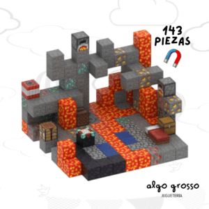 CUBOS MAGNETICOS MINECRAFT MISION MAGMA 143 PIEZAS art.T063