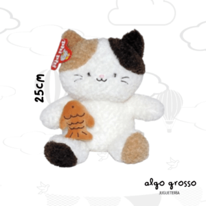 PELUCHE DE GATO 25CM CON PESCADITO art.8838