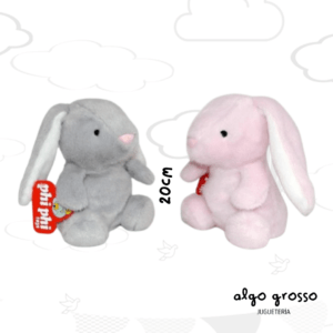 PELUCHE CONEJO GRIS o ROSA DE 20CM art.8843