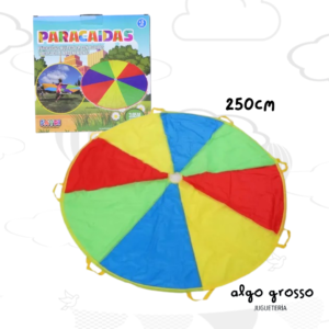 PARACAIDAS MULTICOLOR CON AGARRES Y BOLSA 2.50CM art.FYCS9997