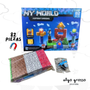 MY WORLD MINECRAFT SIMIL BLOQUES MAGNETICO 82 PIEZAS