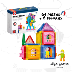 MAGNET BLOCKS BLOQUES MAGNETICOS 61 PIEZAS + 6 FIGURAS art.JK30925