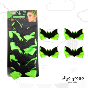 HALLOWEEN SET DE 4 MOÑOS VERDE FLUO art.643-04