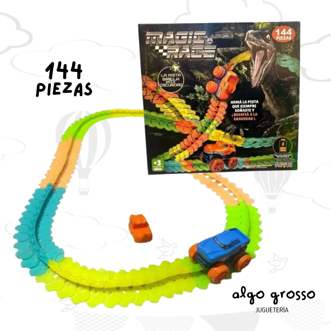 MAGIC RACE DINO PISTA BRILLA 144 PIEZAS art.FD19105