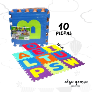 PISO GOMA EVA ENCASTRABLE LETRAS 10 PIEZAS DE 30CM art.ANCB101