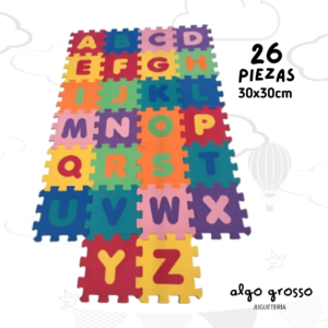 PISO GOMA EVA ENCASTRABLE ABECEDARIO 26 PIEZAS 30CM art.ANCB205