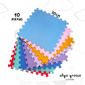 PISO GOMA EVA ENCASTRABLE LISO 10 PIEZAS DE 30CM art.ANCB103