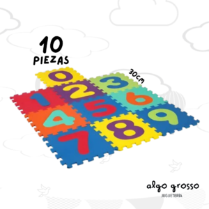 PISO GOMA EVA ENCASTRABLE NUMERO 10 PIEZAS DE 30CM art.ANCB102