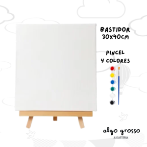 BASTIDOR CON ATRIL+ 6 PINTURAS Y PINCEL 30X40CM art.AN6033050