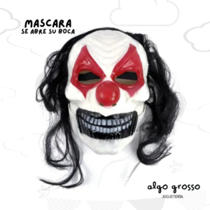 HALLOWEEN MASCARA PAYASO TERROR CON PELO art.174
